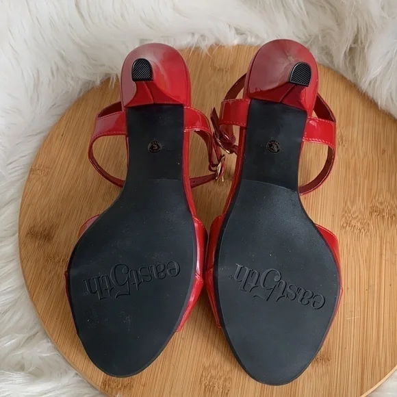 East 5th | Red Mariah Patent Leather Strappy Open Toe Heels NWT 9M - Picture 13 of 17